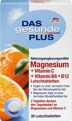 DAS GESUNDE PLUS MAGHESIUM VITAMIN C + B6 + B12 BOITE DE 30 COMPRIMES
