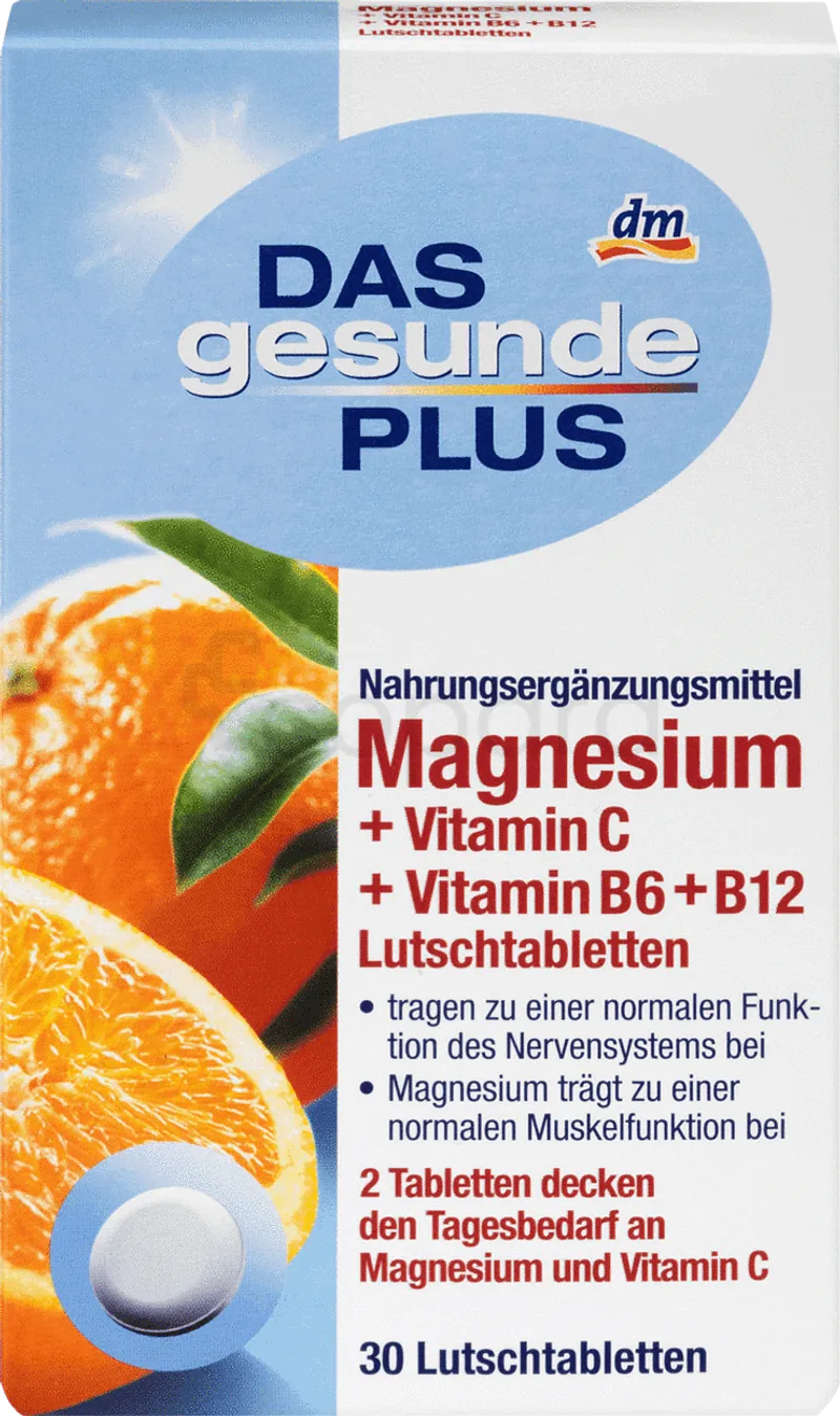DAS GESUNDE PLUS MAGHESIUM VITAMIN C + B6 + B12 BOITE DE 30 COMPRIMES