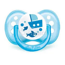 LUC ET LEA SUCETTE SILICONE +6MOIS POISSON