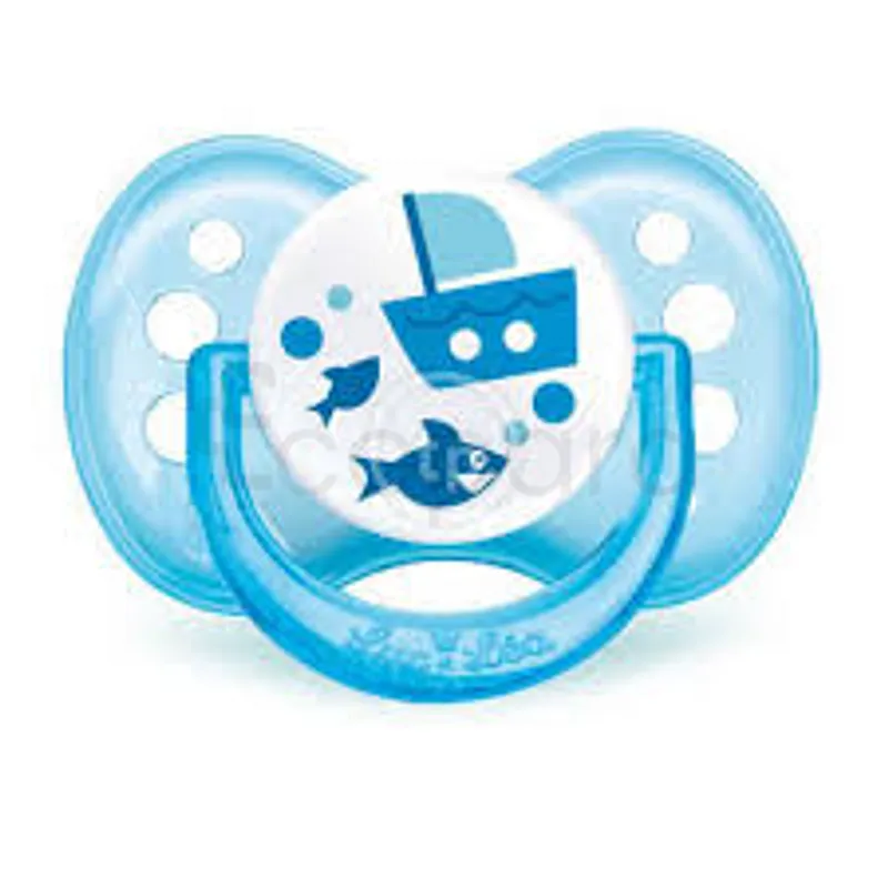 LUC ET LEA SUCETTE SILICONE +6MOIS POISSON