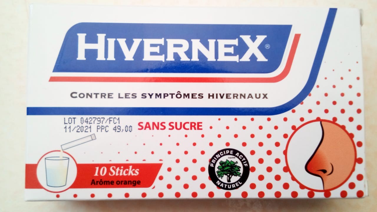 HIVERNEX BOITE DE 10 STICKS SANS SUCRE ARÔME ORANGE