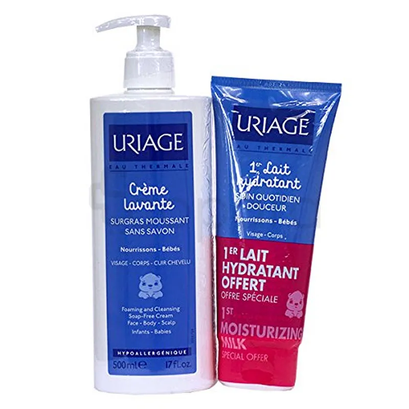 URIAGE BEBE PACK BEBE CREME LAVANTE 500ML + LAIT HYDRATANT 200ML