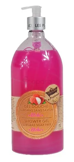 LES PETITS BAINS DE PROVENCE GEL DOUCHE SURGRAS SANS SAVON LITCHI 1L
