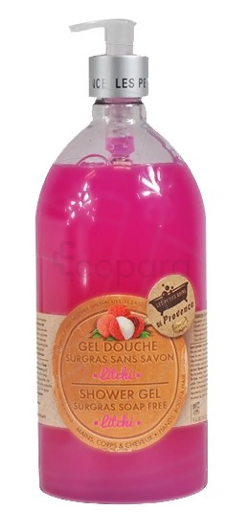 LES PETITS BAINS DE PROVENCE GEL DOUCHE SURGRAS SANS SAVON LITCHI 1L