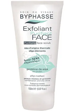 BYPHASSE EXFOLIANT PURIFIANT FACE PROTEINE DE SOJA 150ML