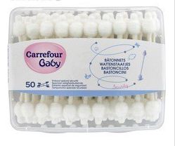 CARREFOUR BABY COTON TIGES BOITE DE 50