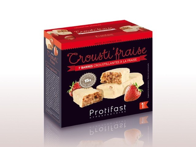 PROTISFAST CROUSTI FRAISE BOITE DE 7 BARRES
