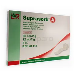LOHMANN ET RAUSCHER LR SUPRASORB A MECHE D'ALGINATE DE CALCIUM 30CM/2G BOITE DE 5 REFERENCE 20445