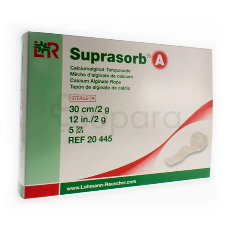 LOHMANN ET RAUSCHER LR SUPRASORB A MECHE D'ALGINATE DE CALCIUM 30CM/2G BOITE DE 5 REFERENCE 20445