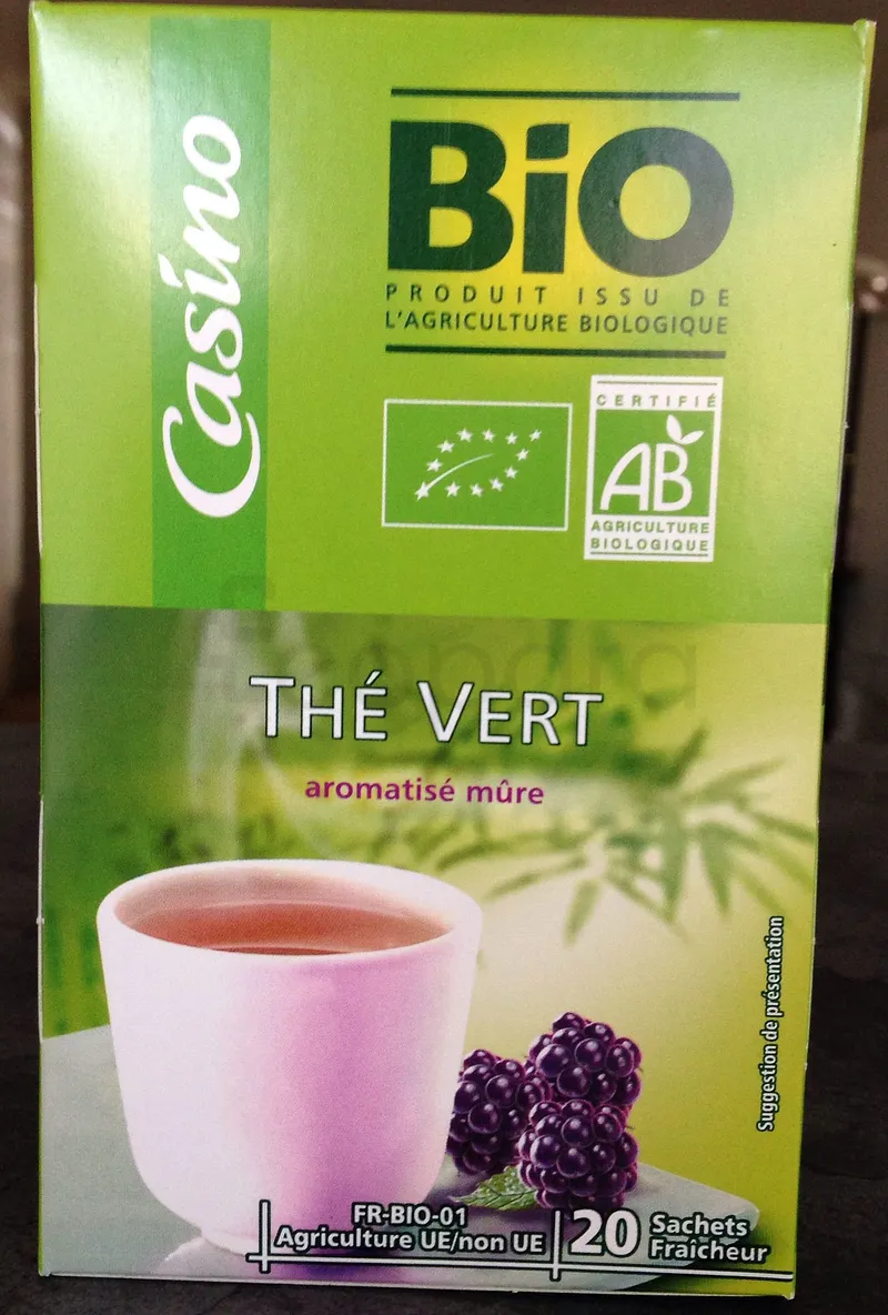 CASINO BIO THE VERT AROMATISE MURE BOITE DE 20 SACHETS