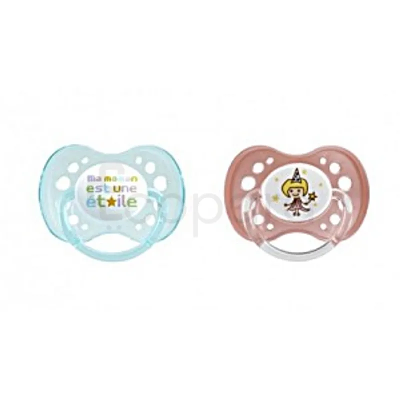 DODIE SUCETTE PHYSIOLOGIQUE DUO MAMAN EST UNE ETOILE ET FEE +18MOIS REFERENCE NP51/50F