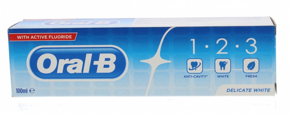 ORAL-B DENTIFRICE WHIT ACTIVE FLUORIDE DELICATE WHITE 100ML