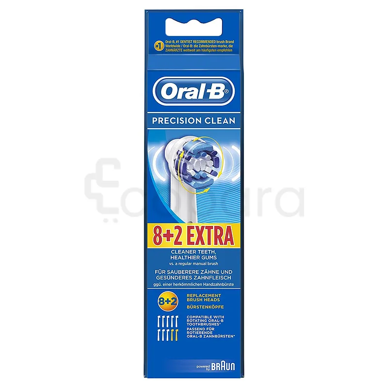 ORAL-B TETES BROSSE A DENTS ELECTRIQUE PERCISION CLEAN 8+2 EXTRA