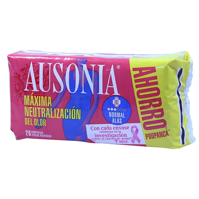 AUSONIA MAXIMA NORMAL SERVIETTES HYGIÉNIQUES BOITE DE 26