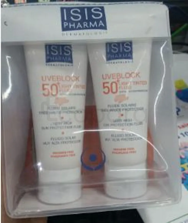 ISISPHARMA PACK UVEBLOCK 50+ LIGHT TINTED FLUID 40ML + UVEBLOCK 50+ LIGHT TINTED FLUID 40ML OFFERT