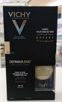 VICHY DERMABLEND 3D CORRECTION NUMERO 20 + PINCEAU POUR FOND DE TEINT FLUIDE OU POUDRE
