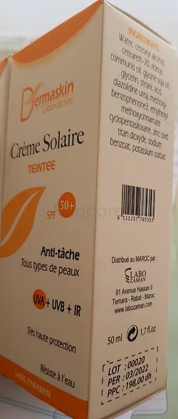 DERMASKIN CREME SOLAIRE TEINTEE SPF50+ 50ML