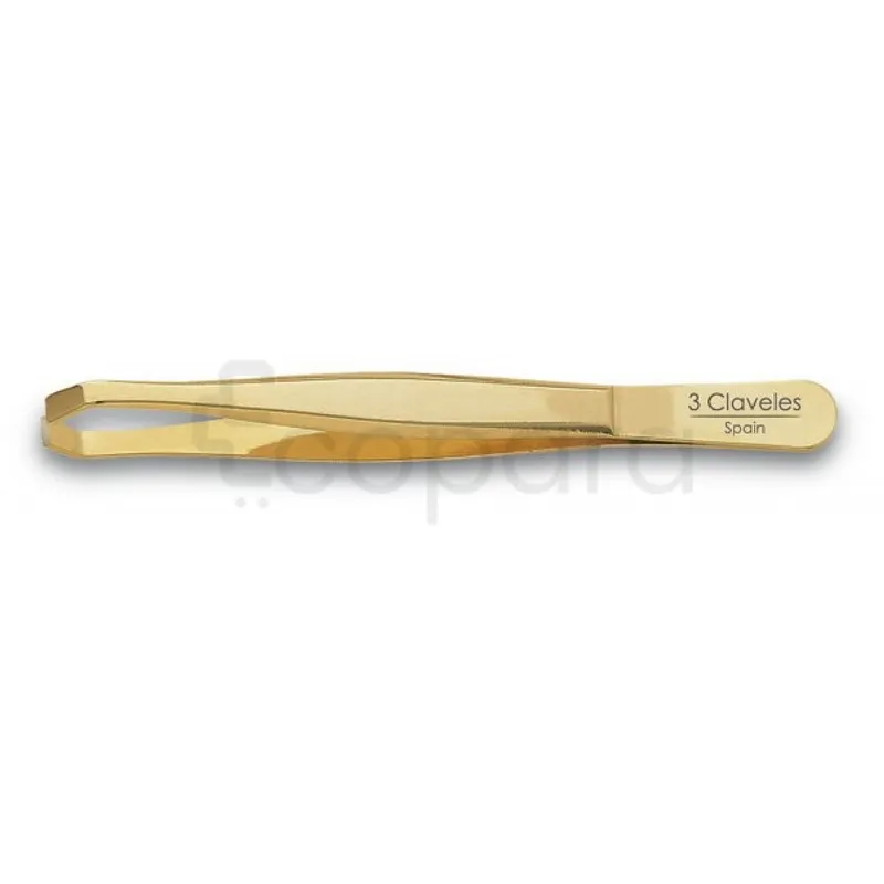3 CLAVELES PINCE A EPILER DROIT DORE CRABE 9CM REFERENCE 80140