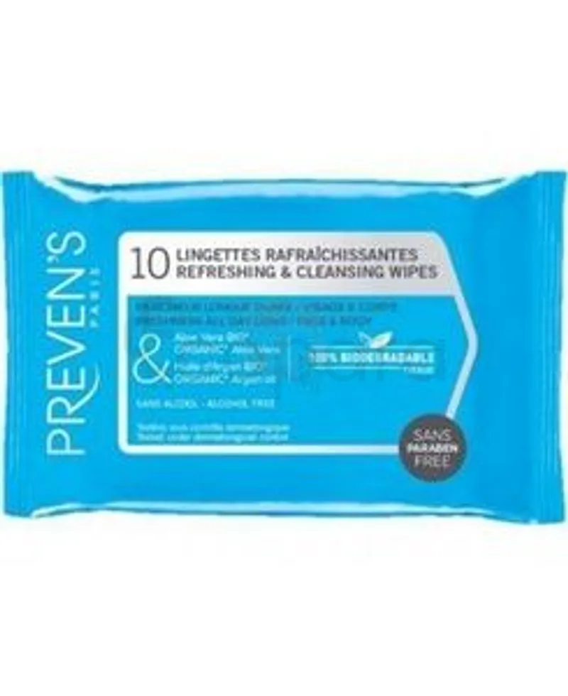 PREVENS LINGETTES RAFRAICHISSANTES ET NETTOYANTES BOITE DE 10