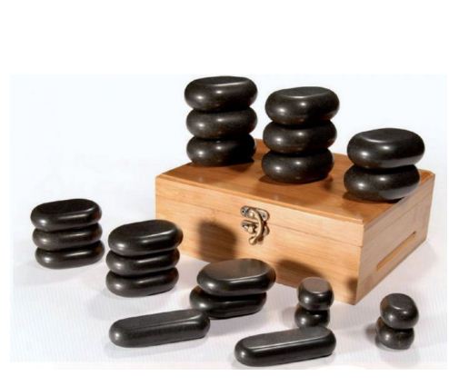 LOCAMED PIERRES CHAUFFANTES DE BASALTE POUR MASSAGE A REFLEXE 22 PIECES REFERENCE LMT22