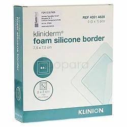 KLINIDERM FOAM SILICONE BORDER 7.5CM*7.5CM BOITE DE 5
