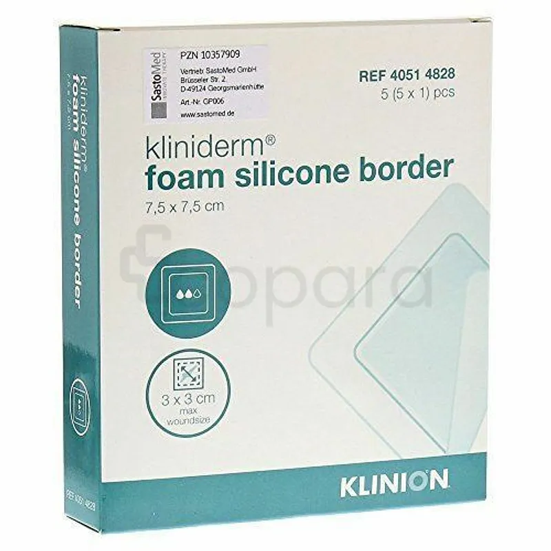 KLINIDERM FOAM SILICONE BORDER 7.5CM*7.5CM BOITE DE 5