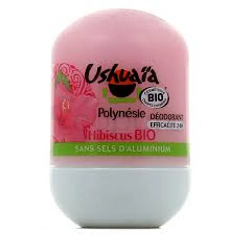 USHUAÏA BIO COSMETIQUE POYNESIE DEODORANT EFFICACITE 24H HIBISCUS BIO SANS SELS D'ALUMINIUM 50ML