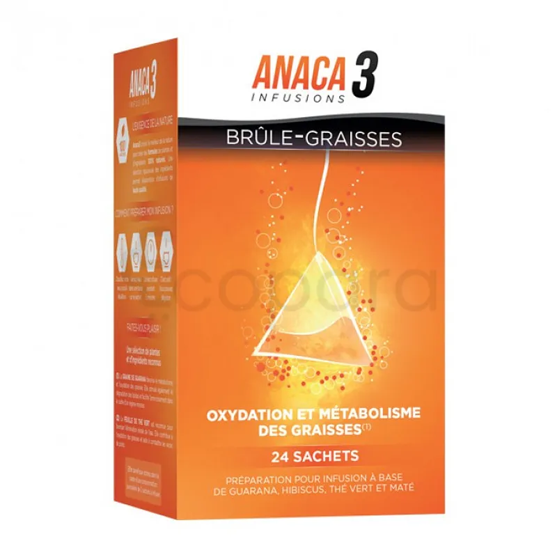ANACA 3 INFUSIONS BRULE GRAISSES BOITE DE 24 SACHETS