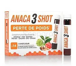 ANACA 3 SHOT PERTE DE POIDS BOITE DE 14 COMPRIMES EFFERVESCENTS