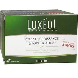 LUXEOL POUSSE CROISSANCE FORTIFICATION CHEVEUX PROGRAMME 3 MOIS BOITE DE 90 GELULES