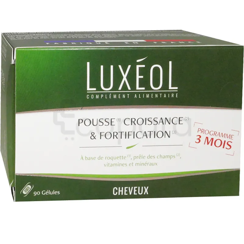 LUXEOL POUSSE CROISSANCE FORTIFICATION CHEVEUX PROGRAMME 3 MOIS BOITE DE 90 GELULES
