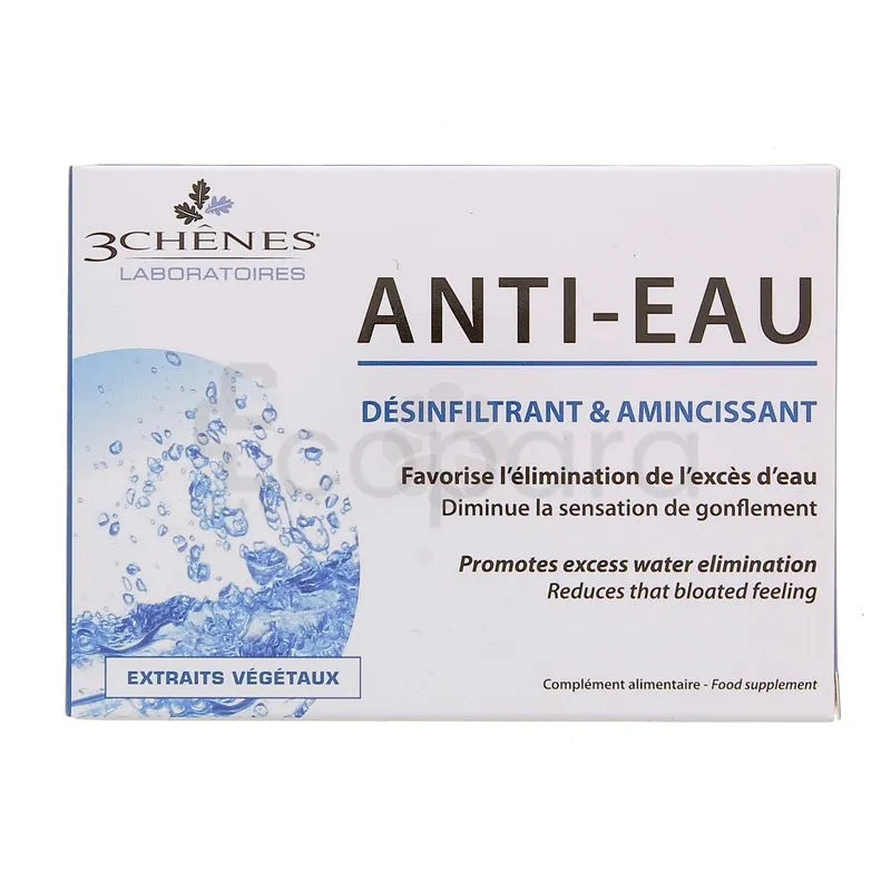 3CHENES ANTI-EAU DESINFILTRANT & AMINCISSANT DRAINANT MINCEUR BOITE DE 30 COMPRIMES