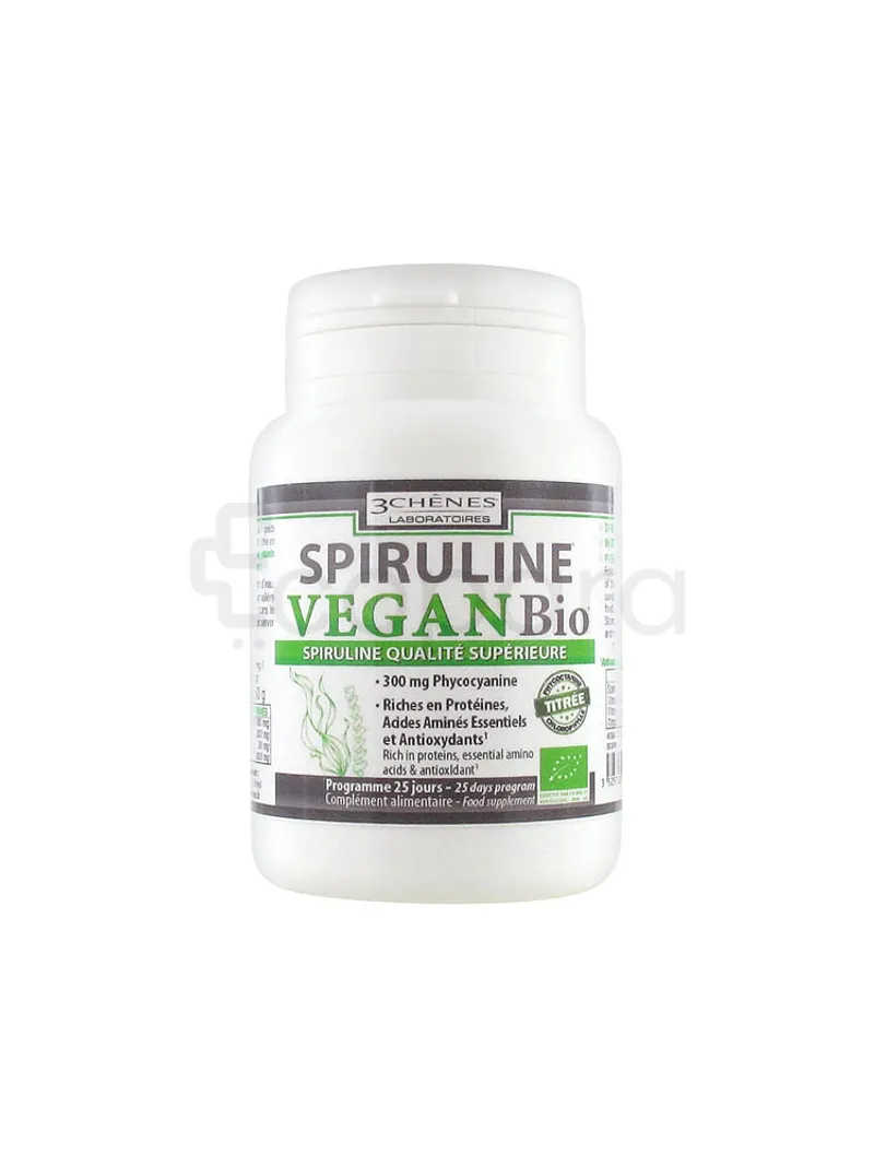 3CHENES SPIRULINE VEGAN BIO BOITE DE 100 COMPRIMES
