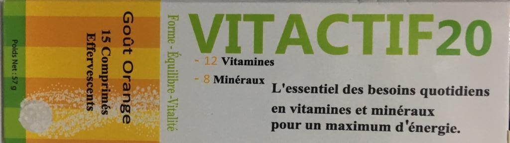 VITACTIF20 GOUT ORANGE BOITE DE 15 COMPRIMES EFFERVESCENTS