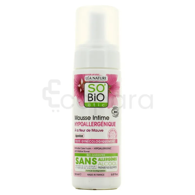 SO'BIO ETIC MOUSSE INTIME HYPOALLERGÉNIQUE FLEUR DE MAUVE 150ML