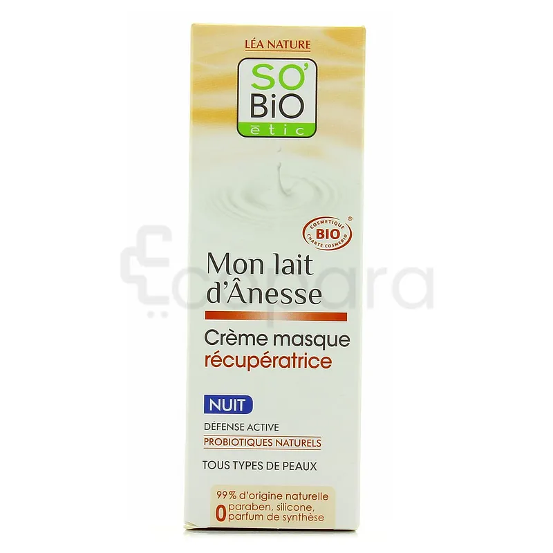 SO'BIO ETIC MON LAIT D'ANESSE CREME MASQUE RECUPERATRICE NUIT 50ML