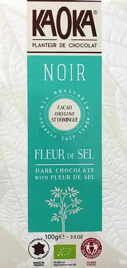 KAOKA DE CHOCOLAT NOIR AU FLEUR DE SEL 77% 100G