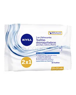 NIVEA LINGETTES DEMAQUILLANTES BLEU 3EN1 BOITE DE 40
