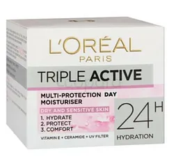 L'OREAL TRIPLE ACTIVE MULTI-PROTECTION DAY 24H DRY AND SENSITIVE SKIN 50ML