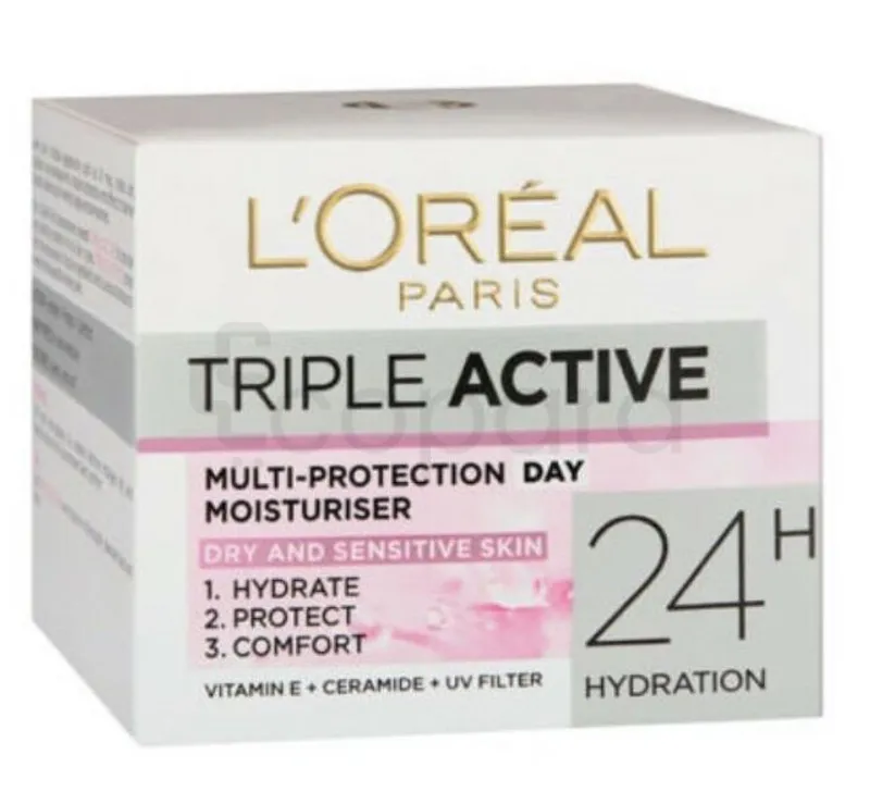 L'OREAL TRIPLE ACTIVE MULTI-PROTECTION DAY 24H DRY AND SENSITIVE SKIN 50ML