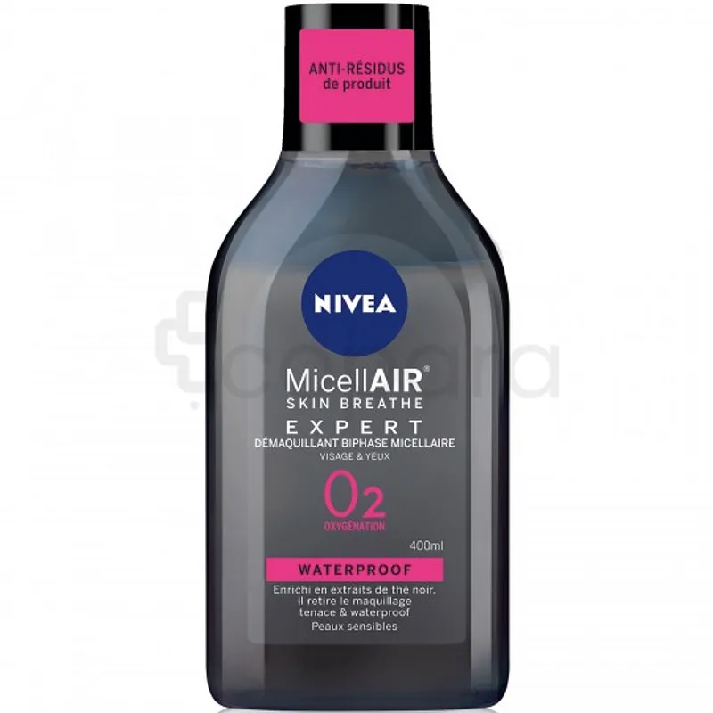 NIVEA MICELLAIR EXPERT DÉMAQUILLANT VISAGE ET YEUX O2 400ML