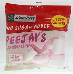 DAMHERT MARSHMALLOWS PEEJAY'S NO SUGAR ADDED 13KCAL 75G