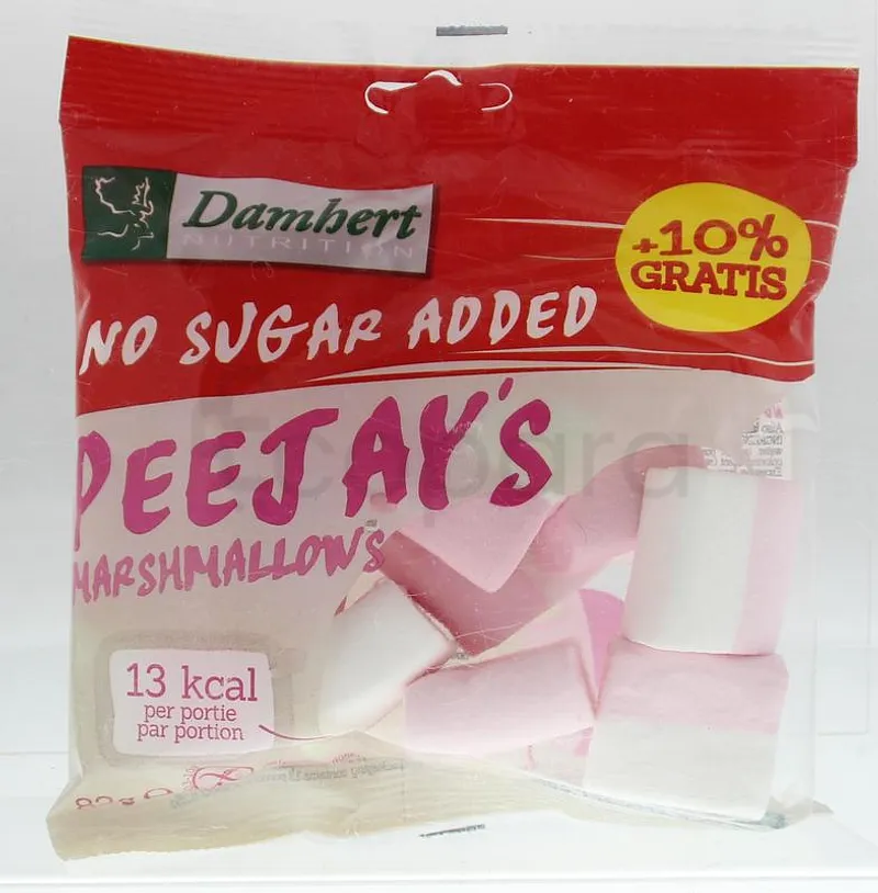 DAMHERT MARSHMALLOWS PEEJAY'S NO SUGAR ADDED 13KCAL 75G