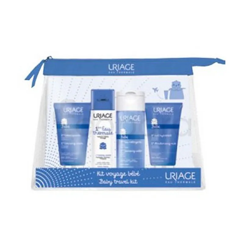 URIAGE BEBE KIT VOYAGE CREME LAVANTE NETTOYANTE 50ML + EAU NETTOYANTE 100ML + EAU THERMALE 50ML + LAIT HYDRATANT 50ML