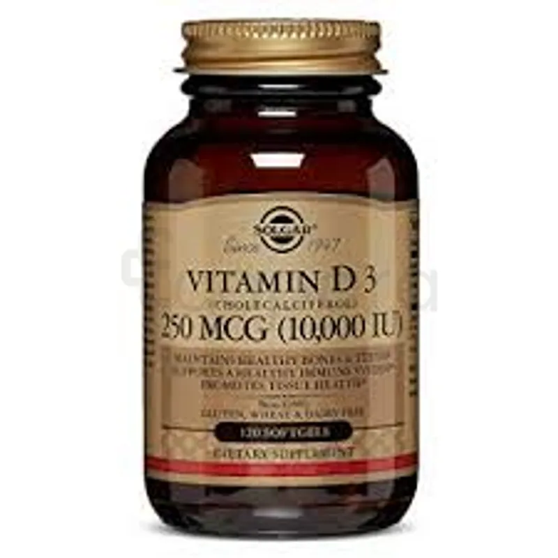 SOLGAR VITAMINE D3 250MCG 10000UI BOITE DE 120 SOFTGELS