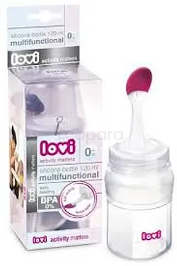 LOVI BIBERON EN SILICONE AVEC CUILLÈRE 120ML REFERENCE 10/830