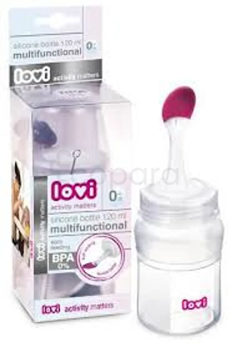 LOVI BIBERON EN SILICONE AVEC CUILLÈRE 120ML REFERENCE 10/830