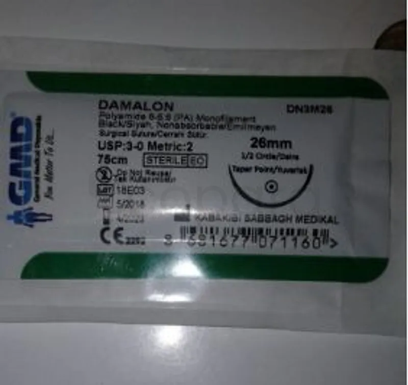 GMD DAMALON 3-0 POLYAMIDE BLACK REFERENCE DN3M26