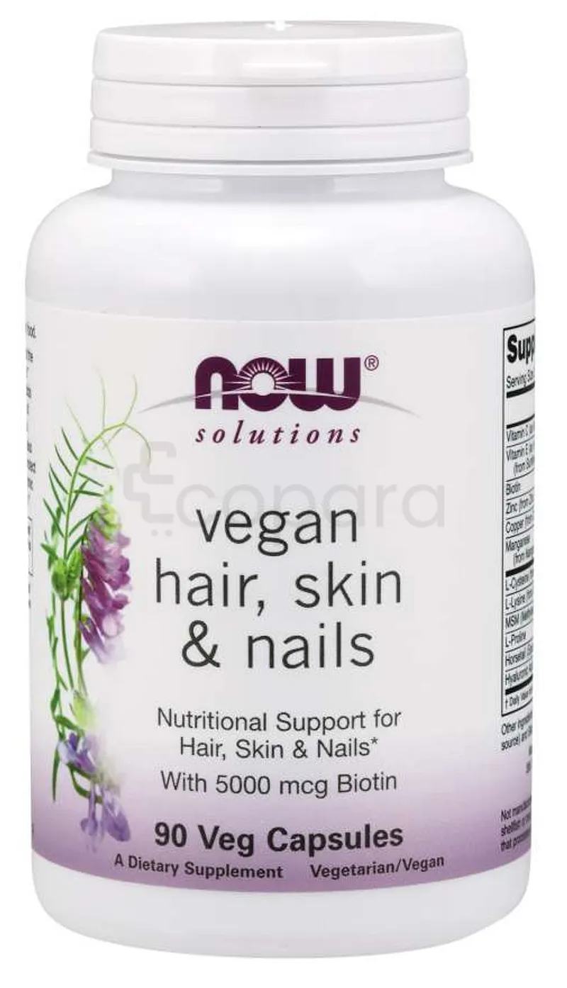 NOW VEGAN HAIR SKIN AND NAILS BOITE DE 90 CAPSULES