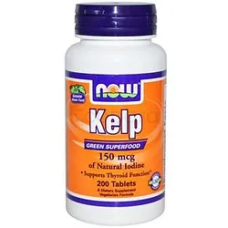 NOW KELP 150MCG OF NATURAL LODINE BOITE DE 200 COMPRIMES